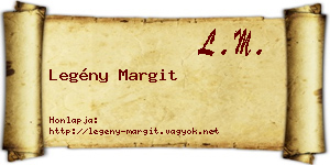Legény Margit névjegykártya