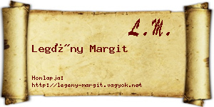 Legény Margit névjegykártya